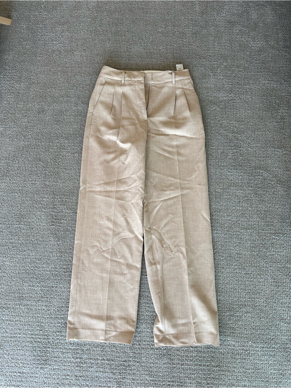 Wilfred Beige High-Rise Straight Trousers | Effortless Pant